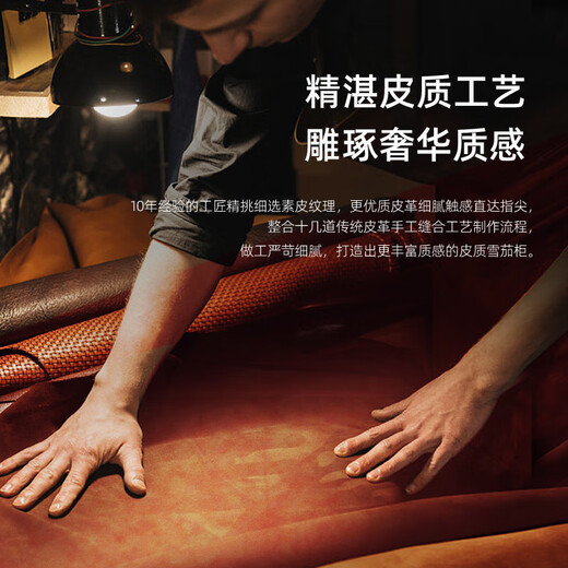 Bacchus Leather Humidor Fifth Generation Constant Temperature and Humidity Control System Humidor Box Mini Small Household Solid Wood Cedar Wood Embedded Alcoholic Naked Red Wine Cigar Energy Saving High-End Texture 300-400 Count (2 Naked + 2 Boxed) 70L