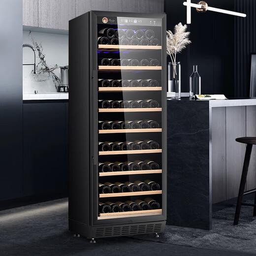 Bacchus Ice Bar Red Wine Cabinet 120 Bottles Constant Temperature and Humidity Wine Cabinet Wine Cabinet Household Large Capacity Champagne Wine Cabinet Embedded Refrigerated Cigar Display Cabinet Office Wine Cellar 270L - Flat Shelves - Height 1.64m270L