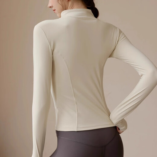 Bliss new velvet yoga jacket for women in autumn slimming running sports cycling clothing warm zipper long-sleeved slim fitness Star Black-600g thickened alpaca -20-0 2XL