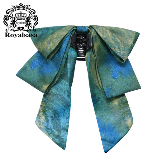 Royal sasa royal sasa hair accessories high-end oversized bow hairpin ink smudged splicing back head hair accessories hair grab clip
