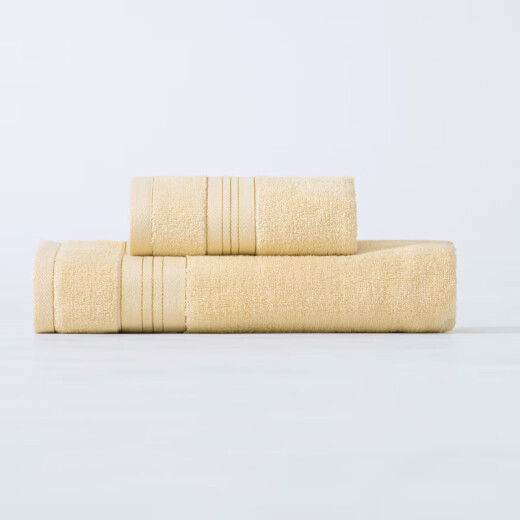 Chuangjingyi selects new plain simple bath towels for men and women long-staple cotton towels thickened absorbent bath towel set 35*75cm towel-gold thread style-sea blue