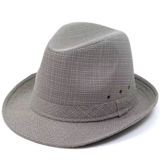 Middle-aged and elderly spring and summer top men's spring and autumn British jazz hat cloth hat spring elderly gentleman hat men dark gray 57 cm