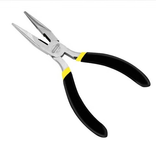 Stanley (STANLEY) black double plastic handle needle nose pliers electrician needle nose clamping pliers wire cutter 5 inches 84-100-23
