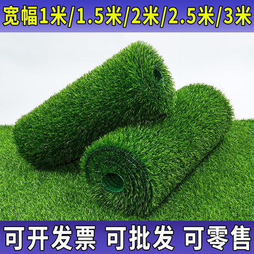 Qingya lawn simulation carpet artificial fake turf outdoor bedding kindergarten green artificial floor mat plastic grass decoration 3cm encrypted version (2m wide x 1m long)