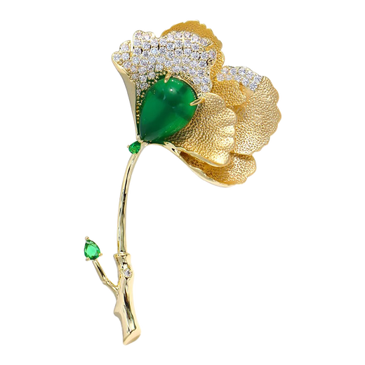 Lianshi Yin Muchi emerald lotus leaf brooch coat brooch women's corsage suit accessories wedding Qixi birthday XZ0563 emerald lotus leaf brooch