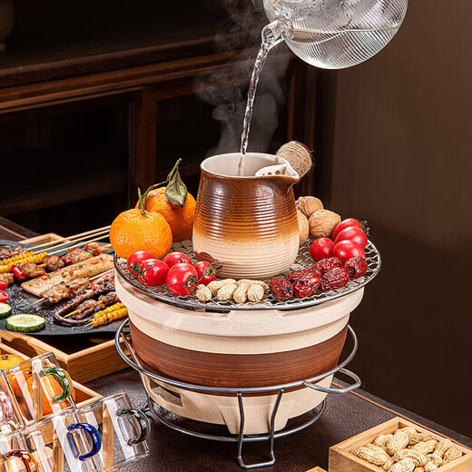 Qixuanyuan stove-cooked teapot, side-handled pot with lid, single pot utensil, household indoor high-temperature-resistant ceramic tea-making health pot