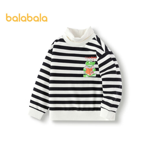 Balabala children's clothing children's sweatshirt boys and girls velvet turtleneck bottoming top autumn and winter fake two-piece inner wear