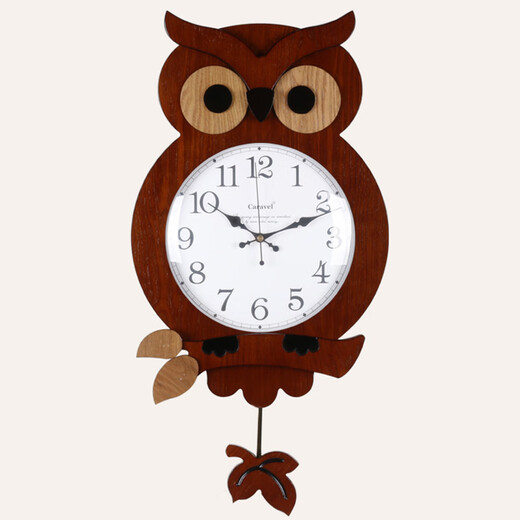 
Shantoulin Village Creative Shang Children's Room Cartoon Living Room Wall Clock Modern Simple Silent Silent Watch Clock Owl Quartz Watch 9214 C Log Overlord Movement 14 inches Diameter 35.5 cm