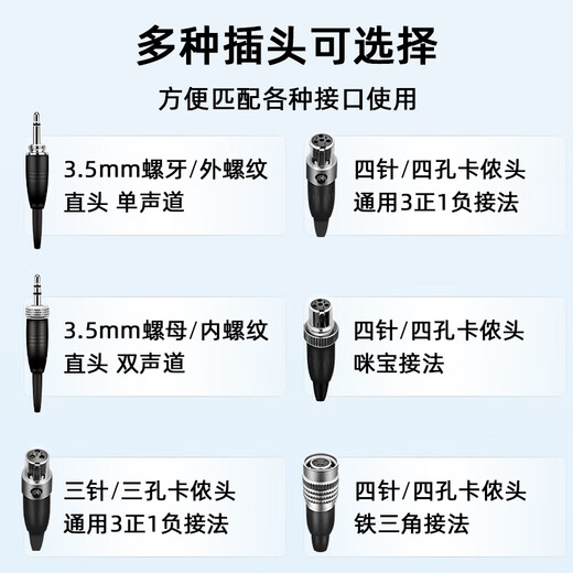 European and American universal head-mounted wired headset cable, chest mic clip microphone cable, professional stage performance audio 3.5 Little Bee wireless amplifier, teacher-specific lavalier microphone, lavalier microphone cable (exclusive for Shure) four-pin/four-hole XLR plug, plug and play, can't be thrown away