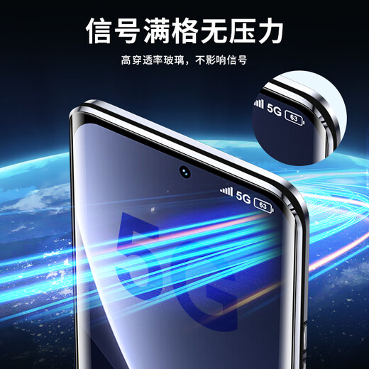 Suoaige Honor 300pro Mobiltelefone Hülle Ehren 300/300 Ultra-Schutzhülle Neue Männer und Frauen doppelseitiges Glasflip Magnetic Metall-Rahmenlinsen Vollbedeckung Doppelseitige Glas [Schwarz] HD Model Honor 300 Pro