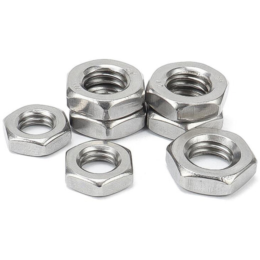 Renjuyi 304 stainless steel GB/T6172.1 hexagon thin nut flat thin nut GB6173 fine teeth M2M4M48 M6 (100 pieces) standard teeth