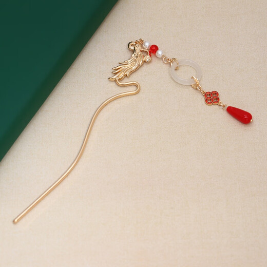 QBILY hairpins for women, 2 pieces in a pack, horse-faced skirts, headdresses, wedding bride hair accessories, Xiuhe clothing accessories, hairpins, hairpins, dragon-shaped phoenix head hairpins + phoenix feather hairpins, 2 pieces in a pack