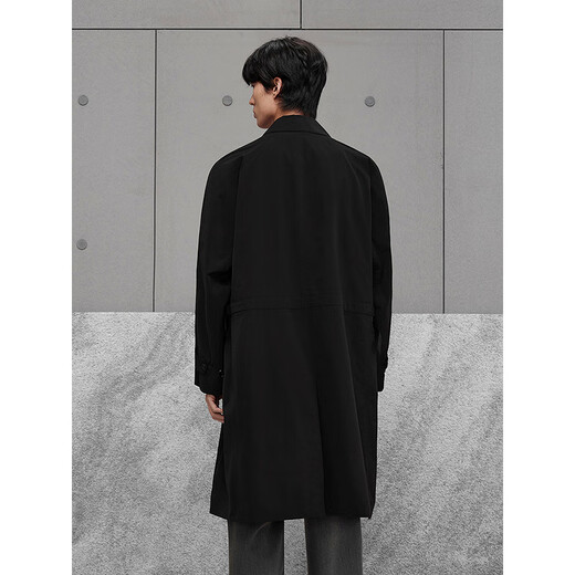 GXG men's black silhouette long windbreaker jacket G25X083006 black M