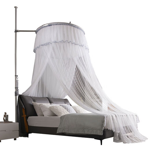 Yusenyi Tiandi Pole Mosquito Net Round Ceiling Princess 18m Bed Home Bedroom Telescopic Bracket 2 Meters The diameter of the mosquito net dome is 1.2 meters, one-size-fits-all, you can choose any size when placing an order. Width 0.9, length 2.0