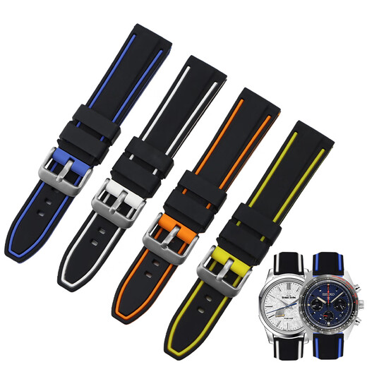 Junheya Silikon-Uhrenarmband für Herren Mark Huafei FW8228 FW6180 FW6210 mechanisches Uhrenarmband 20 22 m Schwarz Orange 22 mm