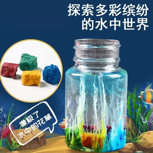 Shiyan Liangpin Children's Experimental Water Garden DIY Chemistry Primary School Students Scientifically Made Silicate Nano-Grown Stone Magic Stone Toy Water Garden (1 Set) with Instructions