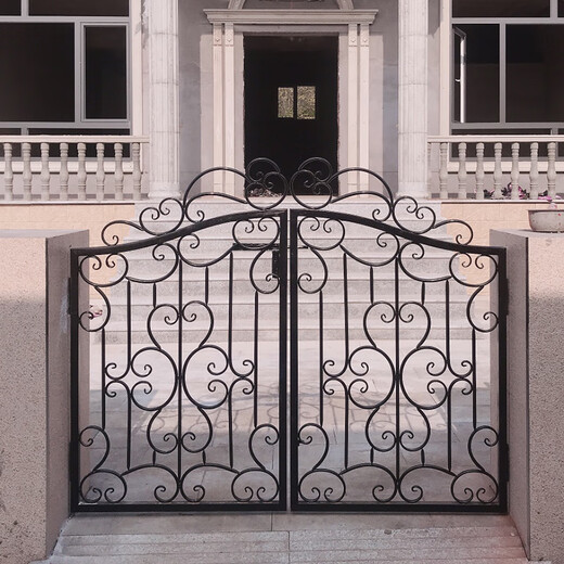 Jin Fushun customized rural iron gate outdoor courtyard wall fence entrance double door garden courtyard door community simple iron gate regular style one (square meter)