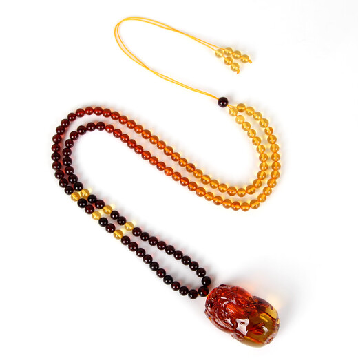 Yuzhi, a variety of 1 items, 1 certificate, 1 shot, collection of natural flower amber Pixiu pendant, amber pendant, sweater chain, holiday gift G349 collection of orphan Pixiu 9.2g, with bead chain