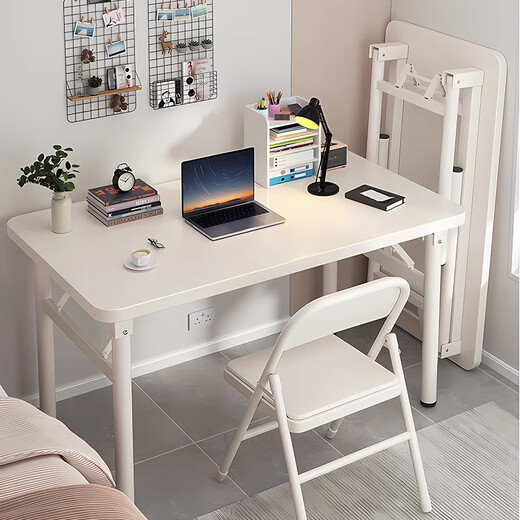 Quanpinwu Foldable Table Computer Desk Desktop Student Long Table Bedroom Simple Desk Writing Study Table Desk Office Length 80CM* Width 40CM*74CM