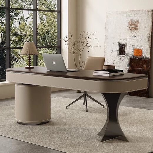 TONGTA modern retro style desk home study desk designer high-end walnut veneer office desk computer desk single desk 140*70*75