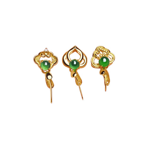 DL 1998 Fat Donglai same style gold buckle head jade pendant 18K mini exquisite A goods egg top bead inlaid buckle necklace accessories exquisite mini A style oblique needle