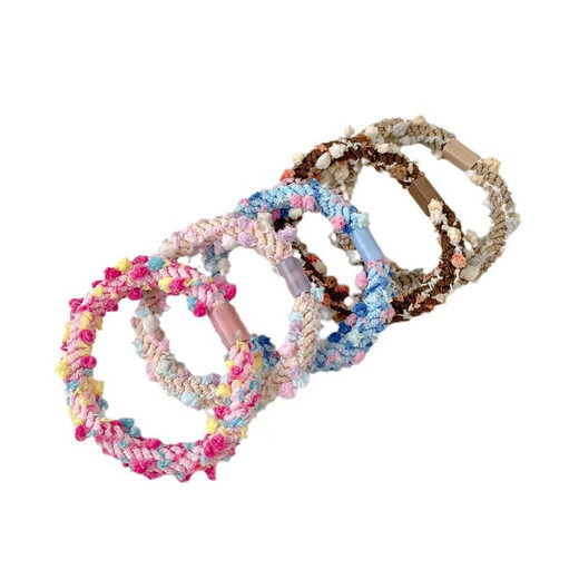Nanbo Maru Nanbo Maru colorful hair band for women high elasticity autumn and winter new high ponytail hair rope durable rubber band leather headband NW-FQ157 color 5-piece set