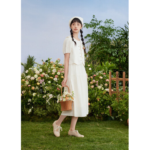 Zihan (ZIHAN) Zihan dress vest suit summer forest pastoral style embroidered mid-length skirt vest two-piece set embroidered midsole L