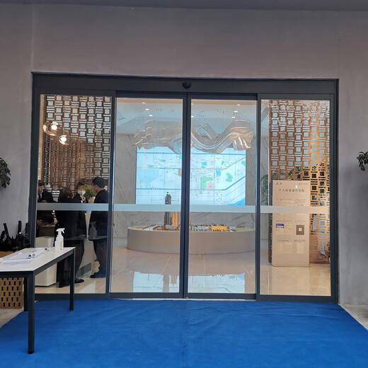 Гуанчжоу электрическая дверь из закаленного стекла Liwan отель сенсорная дверь Luogang офис производитель автоматических дверей светло-серый