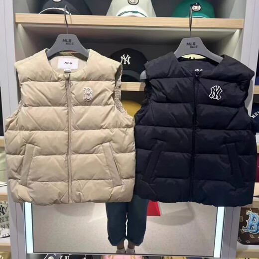 MLB down vest for boys and girls NY small standard children's down jacket jacket sleeveless thermal vest 7ADVBL136 black/50BKS New York Yankees 110