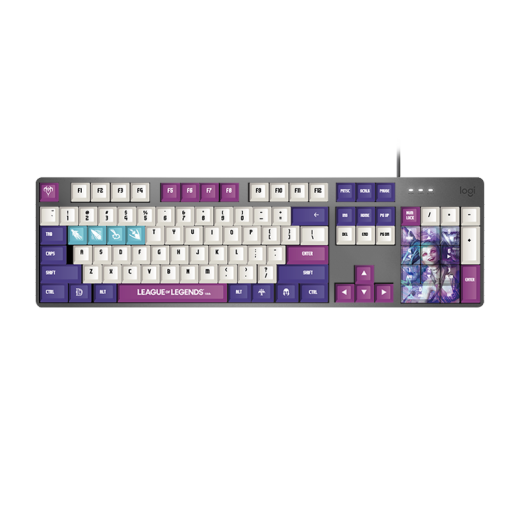 罗技（Logitech）K845机械键盘游戏电竞有线键盘电脑办公键盘个性定制键帽版送男生女友礼物 K845英雄联盟金克丝限定版 红轴