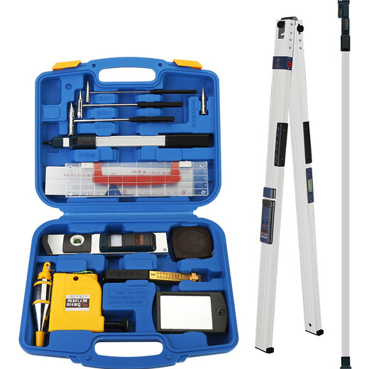 Shantou Lincun Lean Ruler 2 Vertical Aluminum Alloy Engineering Digital Display Inspection Ruler Folding Horizontal Ruler High Precision Building Inspection Tool Aluminum Alloy Box Upgraded Lean Ruler Set