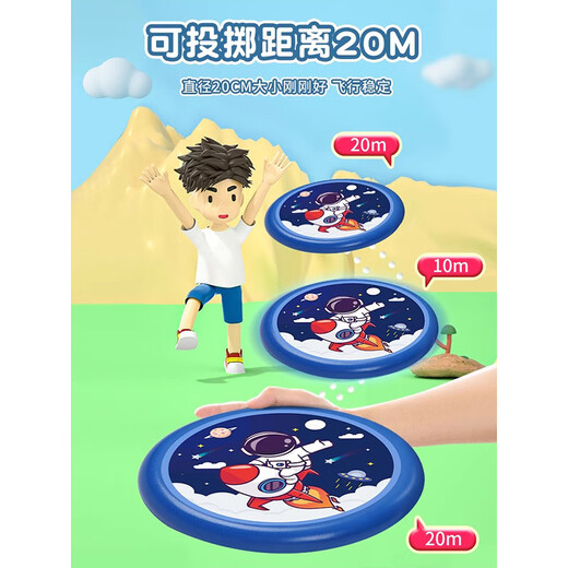 Miyi Children's Safety Soft Frisbee Kindergarten Flying Saucer Parent-Child Game Hand Throwing Boomerang Baby Outdoor Toy Men and Women U Two Pack Happy Rabbit Upgraded Thickening - Diameter 20cm