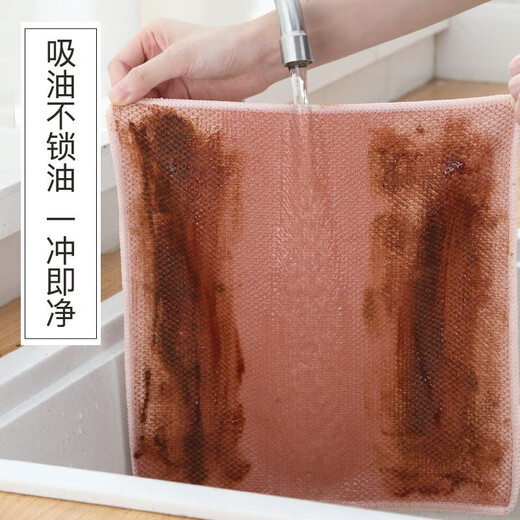 Special kitchen dishwashing cloth that absorbs water and is not easy to get oily and lint-free. Corn kernel rag is oily and easy to wipe dishes and tables. 5 trimmed edges 25*25cm, random colors