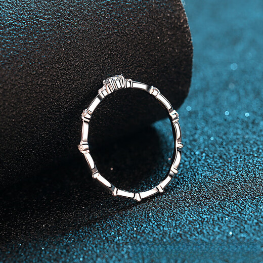 Xingtang pt950 platinum diamond ring for women s925 sterling silver 10 points moissanite row ring millennium reincarnation four-claw ring for women engagement No. 10