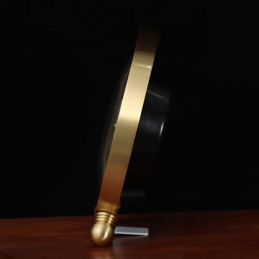 Keqin Brass Table Clock Modern Simple Sitting Clock Home Shell Desktop Table Clock Decorative Desk Clock Brass-Mica Shell Dial Manual Adjustment Movement Guaranteed for 10 Years, Adjustment Once Every 2 Years