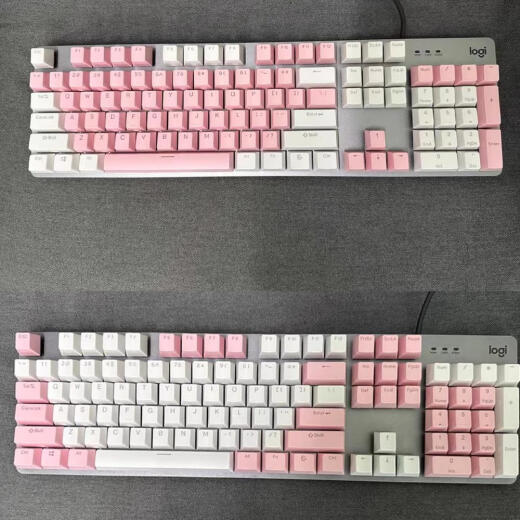 
Logitech Logitech original new Logitech K845 mechanical keyboard keycap original translucent two-color pudding cherry pudding pink set 104 keys No
