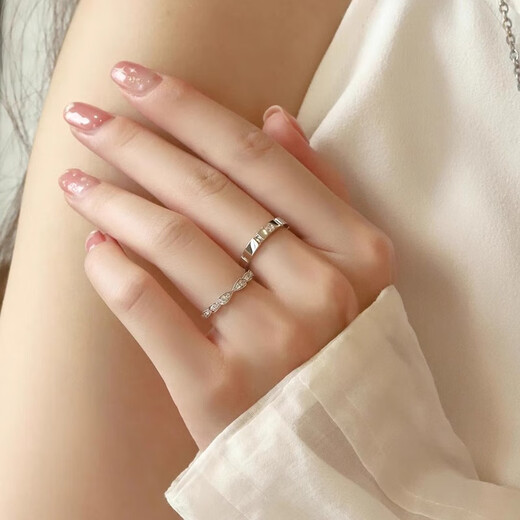 MZMZ Princess Knight Couple Platinum Pairing Ring Platinum PT950 Ring Diamond Ring Proposal Engagement Birthday Gift for Girlfriend Light Luxury Style-Couple Ring