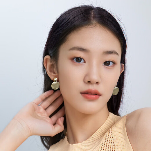 Qlady brushed metal earrings for women 2024 new earrings feminine high-end retro gold earrings birthday gift