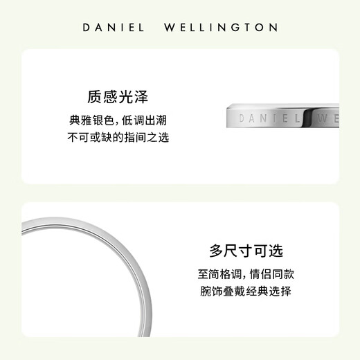 Daniel Wellington (DanielWellington) dw ring for women, classic series of rings for men and women, elegant silver No. 54, birthday gift for girlfriend