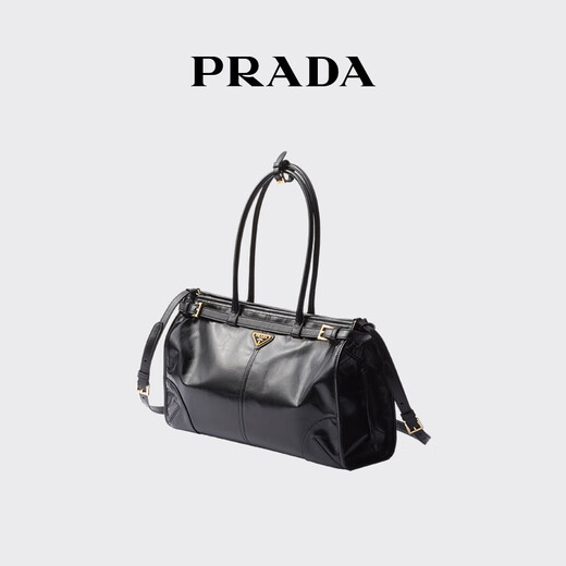 PRADA/Prada Gift Women's Prada Bonnie Large Calf Leather Hand Shoulder Bag Black