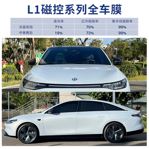 Liangmei Next Day Delivery Car Film Insulation Film Car Film Explosion-proof Sun Protection Sun Film Front Windshield Film Full Car Film Window Privacy Film Anti-Peeping SUV Sun Film Package Construction Light Blue Front Block + Medium Black Side Rear L1 Magnetic Control