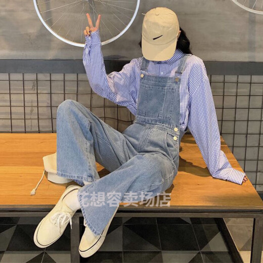 筏芯背带牛仔裤女秋季显廋s码背带牛仔裤女小个子减龄显瘦春秋2024新 黑色牛仔裤【7170款】 M