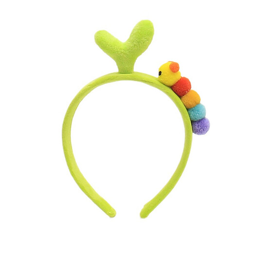 Mrs. Win Caterpillar Flowers Cute Cartoon Headband Windmill Leaves Green Bean Sprouts Funny Headband Hairpin Headband Women Sunflower Red A11-303