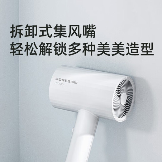 Borui PH1627 hair dryer 1800 watt high power hot and cold air cylinder Internet celebrity hammer portable constant temperature hair salon white 1800 watts