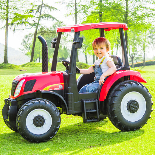 Agulun remote control car toy car can sit on a boy's baby Internet celebrity stroller child tractor children's electric car four-wheel blue