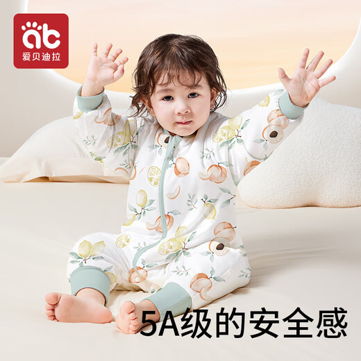 AIBEDILA baby sleeping bag, autumn and winter pajamas, baby sleeping bag, anti-kicking quilt, anti-jumping children's split-leg constant temperature sleeping bag, special price, room temperature 0-15, thickened in winter, warm ginger, Bettini Orchard L size, suitable for height 90-105cm