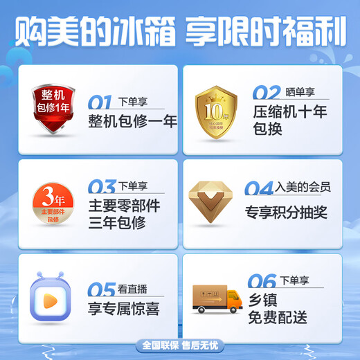 Midea three-door 249 household refrigerator small three-door frost-free frequency conversion first-class energy efficiency multi-door dormitory rental trade-in small refrigerator MR-249WTPE national subsidy