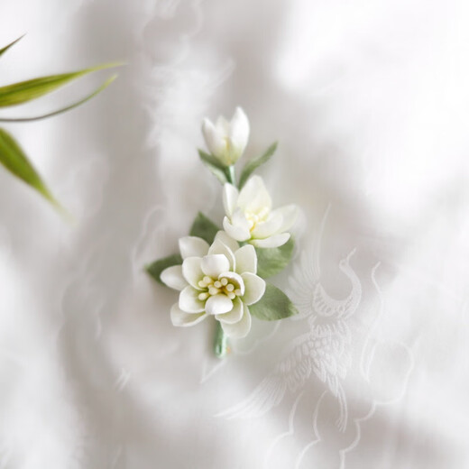 Shiyun national style coat accessories handmade intangible velvet flower jasmine brooch new Chinese Hanfu cheongsam suit gift picture color brooch (not supported for 7 days without reason)