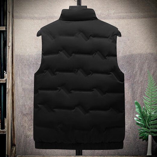 JEEP SPIRIT Jeep vest men's autumn and winter cotton casual versatile vest warm vest men's large size jacket black 2XL