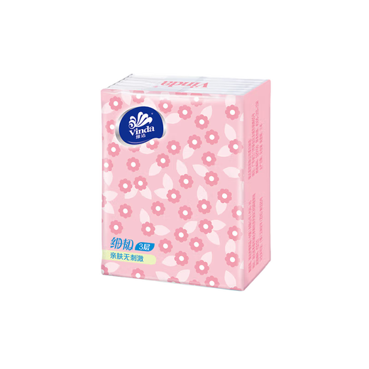 Vinda thin tough handkerchief paper portable paper towel napkin toilet paper facial tissue 3 layers 8 pieces * 30 pack